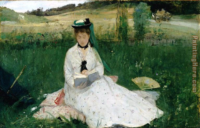 Reading painting - Berthe Morisot Reading art painting